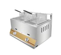 Friteuse à gaz professionnelle de comptoir en acier inoxydable avec panier et couvercle réservoir d'huile amovible for restaurant snack cuisine familiale
