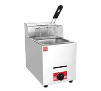 Friteuse à gaz professionnelle en acier inoxydable avec panier à frire, table de cuisson à cylindre simple/double pour restaurants