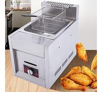 Friteuse à Gaz Professionnelle En Acier Inoxydable, Friteuse à Gaz 10l / 20l, Avec Panier Et Couvercle, Pour Restaurant à Domicile Pour Poulet Frit Et Frites,SingleCylinder