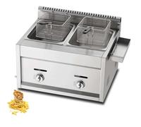 Friteuse à Gaz Professionnelle, Friteuse à Gaz 20L/30L, Friteuse à Chips De Poulet En Acier Inoxydable Pour Cuisine De Restaurant Commercial à Domicile,2Tank