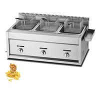 Friteuse à Gaz Professionnelle, Friteuse à Gaz 20L/30L, Friteuse à Chips De Poulet En Acier Inoxydable Pour Cuisine De Restaurant Commercial à Domicile,3Tank