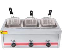 Friteuse à Gaz Professionnelle, Friteuse Commerciale en Acier Inoxydable avec Paniers Et Couvercles De Friteuse, pour La Cuisine à Domicile du Restaurant Commercial, Singlecylinder10l