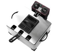 Friteuse À Huile 2000W, 220V Friteuse Électrique, 50-200℃, Avec Couvercle Monocylindre Chronométré En Acier Inoxydable, Appareil De Cuisson Pour Frites, Légumes, Viandes, Poissons Ou Beignets (5L)