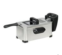 Friteuse à huile - HOMCOM - 3L - température réglable, minuterie, panier à huile amovible, acier inoxydable - argent et noir