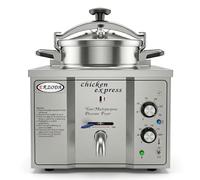 Friteuse à pression professionnelle 16L, friteuse électrique de comptoir 3 kW en acier inoxydable, avec minuterie, contrôle de température et robinet de vidange, pour restaurant, snack et food truck