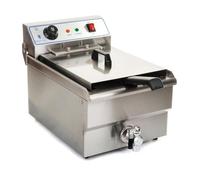 Friteuse acier inox 1 bac 10 litres cuve et resistance amovible robinet vidange professionnelle 3614011