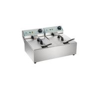 Friteuse acier inox 2 bacs 10 litres cuve amovible professionnelle 3614010
