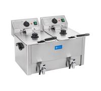 Friteuse acier inox 2 bacs 13 litres cuve amovible avec minuterie thermostat EGO professionnelle Métallique G