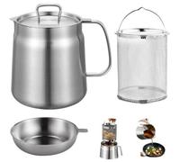 Friteuse acier inox 304 - 2L avec panier filtre - couvercle