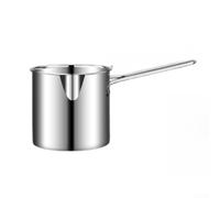Friteuse Acier Inoxydable 304 avec Passoire Pliante et Bec Verseur - Cuisson Saine Frites Poulet pour gaz Induction - 10x6x2cm