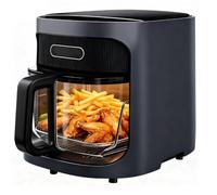 Friteuse Air 6l, 1200w Sans Huile Avec Panier En Verre, écran Led, 7 Modes De Cuisson Préprogrammés, Réglage De La Température, Vue Panoramique