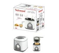 FRITEUSE + Appareil à FONDUE 2 EN 1 950W Désign Blanche