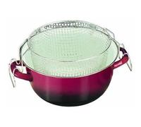 Ibili Friteuse Volcan 24 cm – Acier émaillé – Compatible avec l'induction