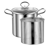 Friteuse avec panier, 3, 5 L, petite friteuse en acier inoxydable avec poignée anti-brûlure, à poisson et panier, à huile pour frites