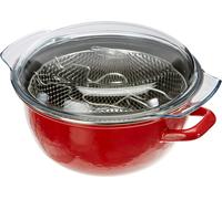 - Friteuse Avec Panier Et Couvercle Korinto, 24 Cm, Acier Émaillé, Antiadhésif, Compatible Avec L¿Induction
