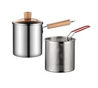 Friteuse Avec Panier - Friteuse En Acier Inoxydable Avec Passoire, Panier À Frire Avec Poignée Anti-Brûlure, Marmite De Friteuse Multifonctionnelle Pour La Chips Tempura Frites Poisson Et Poulet