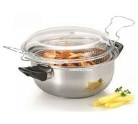 Friteuse Baumalu inox diam 26 cm + couvercle verre