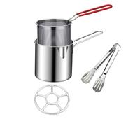Friteuse Casserole De Cuisine Avec Panier À Frites Compatible Induction - Casserole À Lait - Acier Inoxydable Rondelles D'oignon Avec Poignée Longue