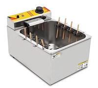Friteuse commerciale 1900W 12L Grill automatique à hot-dog et à saucisses, température réglable, équipement de friture 8 pièces, chien de maïs électrique de grande capacité