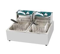 Friteuse commerciale 2500W électrique professionnelle, réservoir haute capacité en acier inoxydable avec pelle à panier pour comptoir de restaurant Cuisine familiale