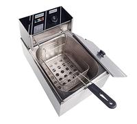 Friteuse commerciale 6L en acier inoxydable Grasse, 2500W Easy Clean Electric avec minuterie et contrôle de la température, pour la cuisson des aliments et les frites