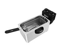 Friteuse commerciale 7L électrique en acier inoxydable avec minuterie et contrôle de la température Panier amovible et couvercle réservoir d’huile antiadhésif pour la maison, le restaurant,