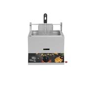 Friteuse commerciale à dinde électrique avec grand panier de comptoir en acier inoxydable épaissi for restaurants et snack-bars Chauffage Rapide(D)