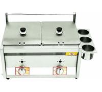 Friteuse commerciale à double pot gaz GPL en acier inoxydable pour cuisine de restaurant