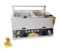 Friteuse commerciale à gaz à double cylindre, machine à frites de grande capacité de 12 litres, graisse épaisse en acier inoxydable pour la cuisine de restaurant