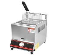 Friteuse commerciale à gaz, acier inoxydable haute capacité 6L / 12L, machine à frire de cuisine de comptoir à gaz professionnelle, double pour la cuisine à domicile de restaurant, petitcyli