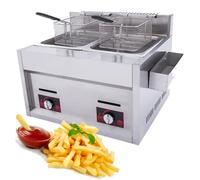Friteuse commerciale à gaz GPL à double réservoir avec contrôle de la température réglable, comprend des paniers pour une cuisson polyvalente dans les cuisines domestiques et professionnelles