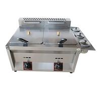 Friteuse commerciale Comptoir à gaz en acier inoxydable Frites françaises LPG Cuisinière extérieure au propane pour faire frire des frites, des rondelles d’oignon, du poulet -