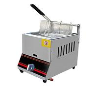 Friteuse commerciale Comptoir à gaz Gaz Acier inoxydable avec paniers et contrôle de la température Chauffage rapide Économie d’énergie et économie de gaz Facile à nettoyer (cylindre unique)