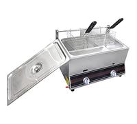 Friteuse commerciale Comptoir à gaz professionnel Robot de cuisine pour frites Restaurants Supermarchés Stands de restauration rapide - Gaz en acier inoxydable haute capacité