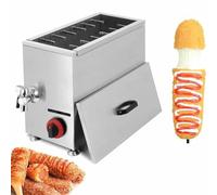 Friteuse commerciale de 21 L pour chien de maïs, machine à fromage avec 12 crochets, température réglable et efficacité de chauffage rapide, stable et sécurisée, pour frire des bâtonnets de fromage