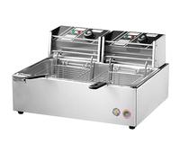 Friteuse commerciale électrique avec paniers et couvercles, grand réservoir double avec température réglable pour frites, beignets, poulet, crevettes, chips, épaissir l’acier inoxydable