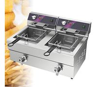 Friteuse Commerciale électrique de Comptoir, Machine à Frire 19Lx2 | Régulation de Température Constante, Répartition Homogène de La Chaleur Nettoyage Facile Pour Frites Nuggets Brochettes