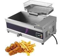 Friteuse commerciale Electrique Fat Chip Fry Double Single Tanks Comptoir Frites en acier inoxydable Chips, Bac à huile Total Electric Easy Clean (Couleur : 12L)