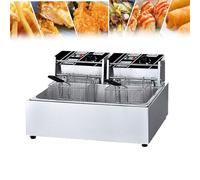 Friteuse commerciale en acier inoxydable, température réglable pour la cuisine, parfaite pour le poulet frit, les crevettes, les frites - Machine à frire de comptoir