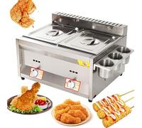 Friteuse commerciale Fat - Comptoir en acier inoxydable au gaz propane, conception antidérapante, facile à nettoyer, idéale pour la maison et l’utilisation, parfaite pour les frites et les a