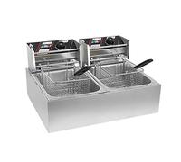 Friteuse commerciale Fat Double-Cylindre En Acier Inoxydable Friture Bleu Et Contrôle Intelligent De La Température Équipement De Restaurant À Économie D’énergie (20L)