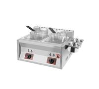Friteuse commerciale, friteuse électrique à dinde avec grand panier, verticale en acier inoxydable robuste for restaurants et snack-bars Chauffage Rapide(6L double cylinder gas fryer)