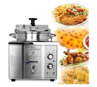 Friteuse Commerciale, friteuse électrique de comptoir en Acier Inoxydable de 16 L for Frites, Ailes de Poulet et Chips