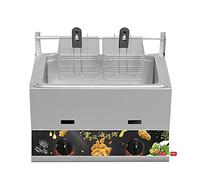 Friteuse commerciale Frittierte Maschine Acier inoxydable à gaz, 11L / 23L Grande capacité, Puissance de feu réglable, Professionnel, Acier inoxydable GPL, Gaz de capacité facile à nettoy