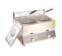 Friteuse commerciale Gaz 6L / 12L Gras Acier inoxydable Grande capacité Comptoir Allumage par impulsion électronique Double panier Double réservoir