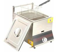 Friteuse commerciale Gaz professionnel, 6L / 12L Chips de poulet en acier inoxydable avec cuillère à panier, pour la cuisine à domicile du restaurant ~/