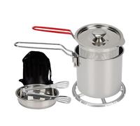 Friteuse de comptoir : marmite en acier inoxydable 7 pièces, mini friteuse de 1,2 L avec panier, outil de cuisine compact, appareil de cuisine portable résistant | Pour la maison, le camping, les