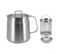 Friteuse de cuisine 2L pour frites poulet crevettes | Ensemble complet de friture, panier en maille inclus, couvercle passoire à huile, capacité de 2 L, idéal pour les frites et