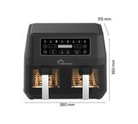 Friteuse Diététique - - 8765 - Crousty Light Duo - 9 L - 2460 W - 9 Programmes - Noir