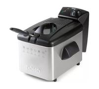 DOMO Friteuse électrique inox DO464FR – 3 L, 2200 W – Argent/Noir